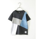 【親子おそろい】ブリーチデニムブロックスTシャツ(120?160cm) /イッカ(ikka)