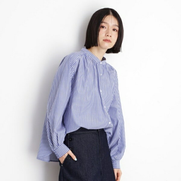 ラメストライプラグランシャツ【洗える】／ザ ショップ ティーケー（THE SHOP TK）