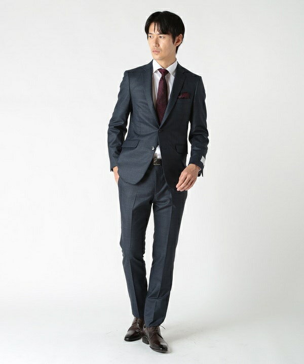 ウールブレンドメランジチェックスーツ／クラウデッドクローゼット（CROWDED CLOSET）