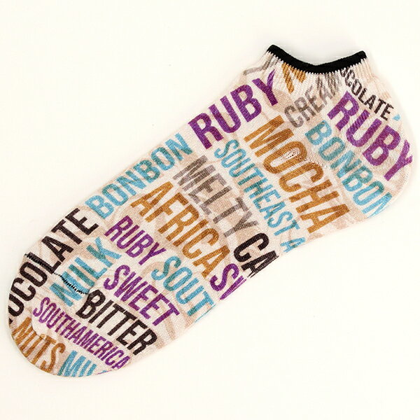 【1/1000SOCKS】メンズアンクルソックス CHOCOLATE LETTERS/ワン サウザンド(ONE-THOUSANDTH)