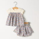 SHIPS KIDS:70~80cm / フラワー 半袖 セット ロンパース/シップス(SHIPS)