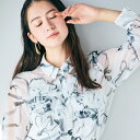 リボンプリントシアーブラウス/オーディア ミューズ(Audie a Muses)
