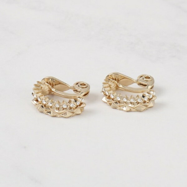 【痛くなりにくい】ビジュー2連イヤリング／シューラルー（SHOOLARUE）