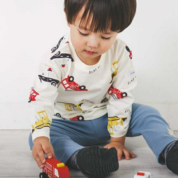 【スララク/防汚加工】わくわくデザイン男の子長袖Tシャツ(80~130cm)／スラップスリップ（SLAP SLIP）