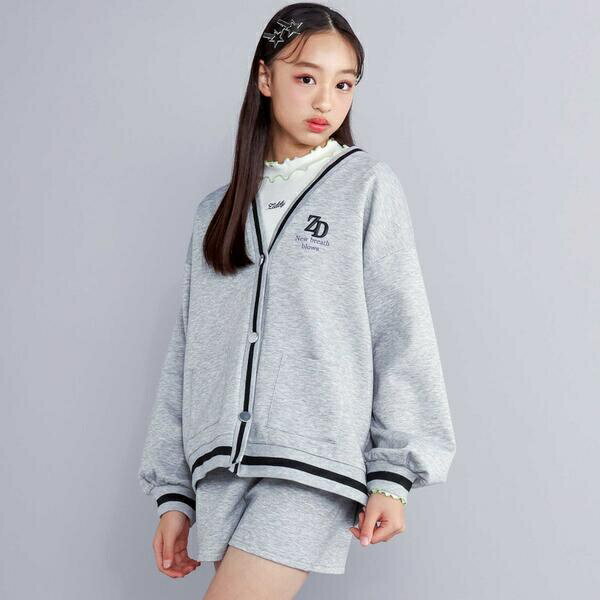 【 ニコ☆プチ 掲載 】Vネックポンチカーディガン&ショートパンツセット(130~160cm)/ジディ(ZIDDY)