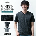 半袖 tシャツ メンズ Vネック 無地 ジャガード シンプル 半袖tシャツ おしゃれ トップス 黒/ジェネレス(geneless)
