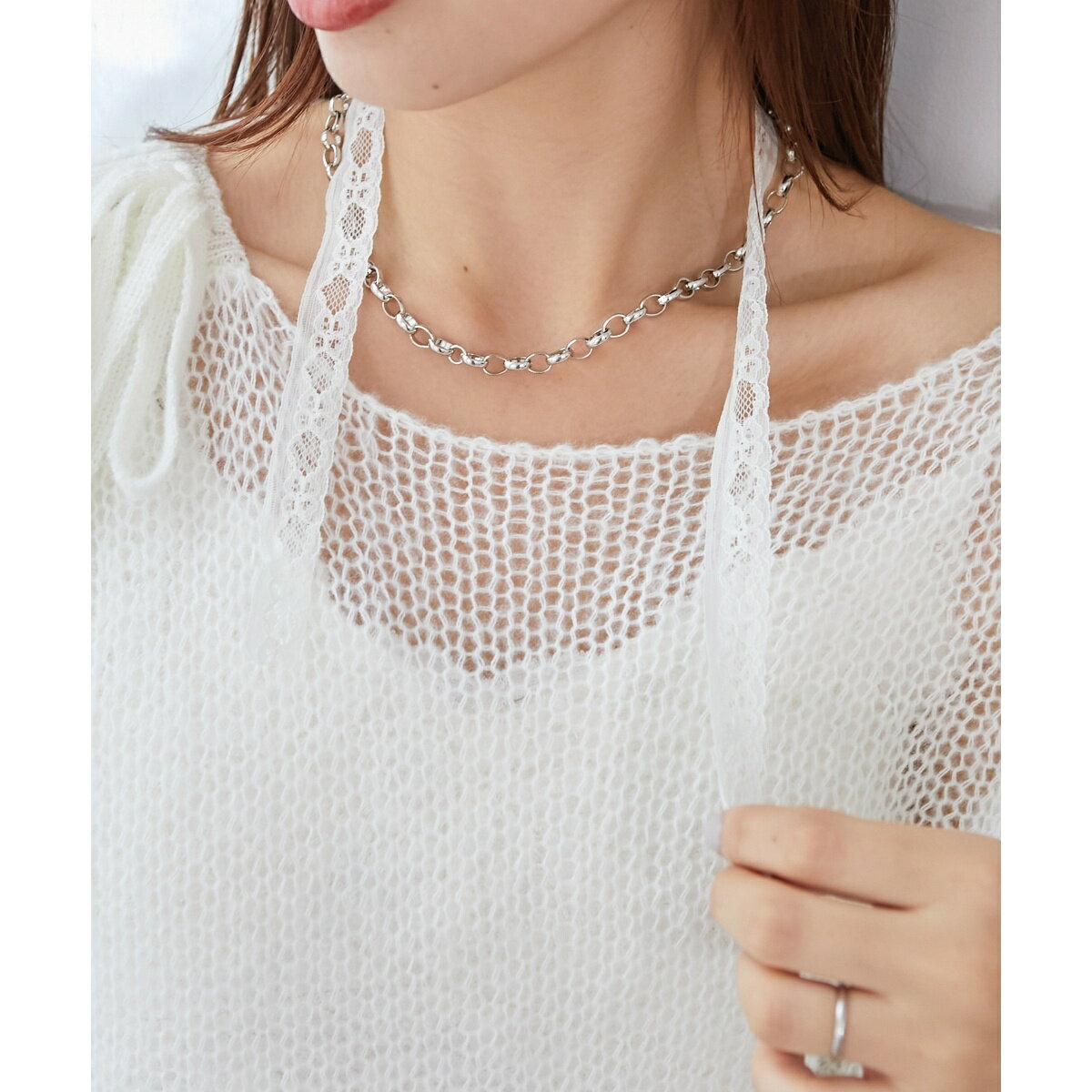 レース×チェーンネックレス／マジェスティックレゴン（MAJESTIC LEGON）