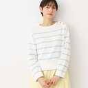 【洗える】肩ボタン付きボーダーニット(XS~L)/デッサン(Dessin)