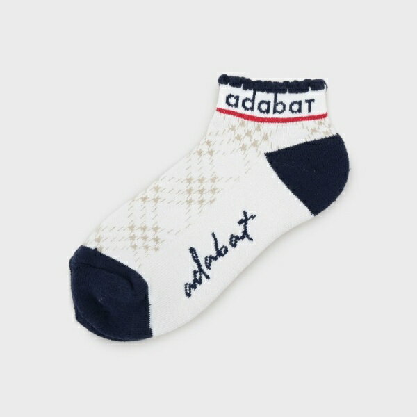 【新レーベル ADABAT NAVY】アンクルロゴベリーショートソックス／アダバット（adabat）