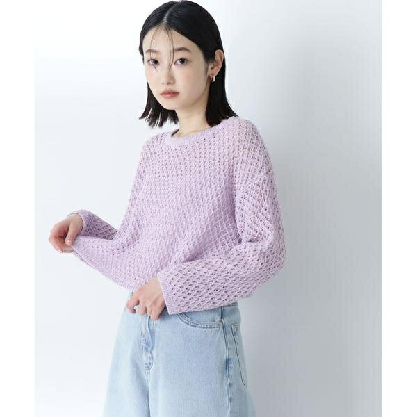 ラメメッシュニット/ナチュラルビューティーベーシック(NATURAL BEAUTY BASIC)