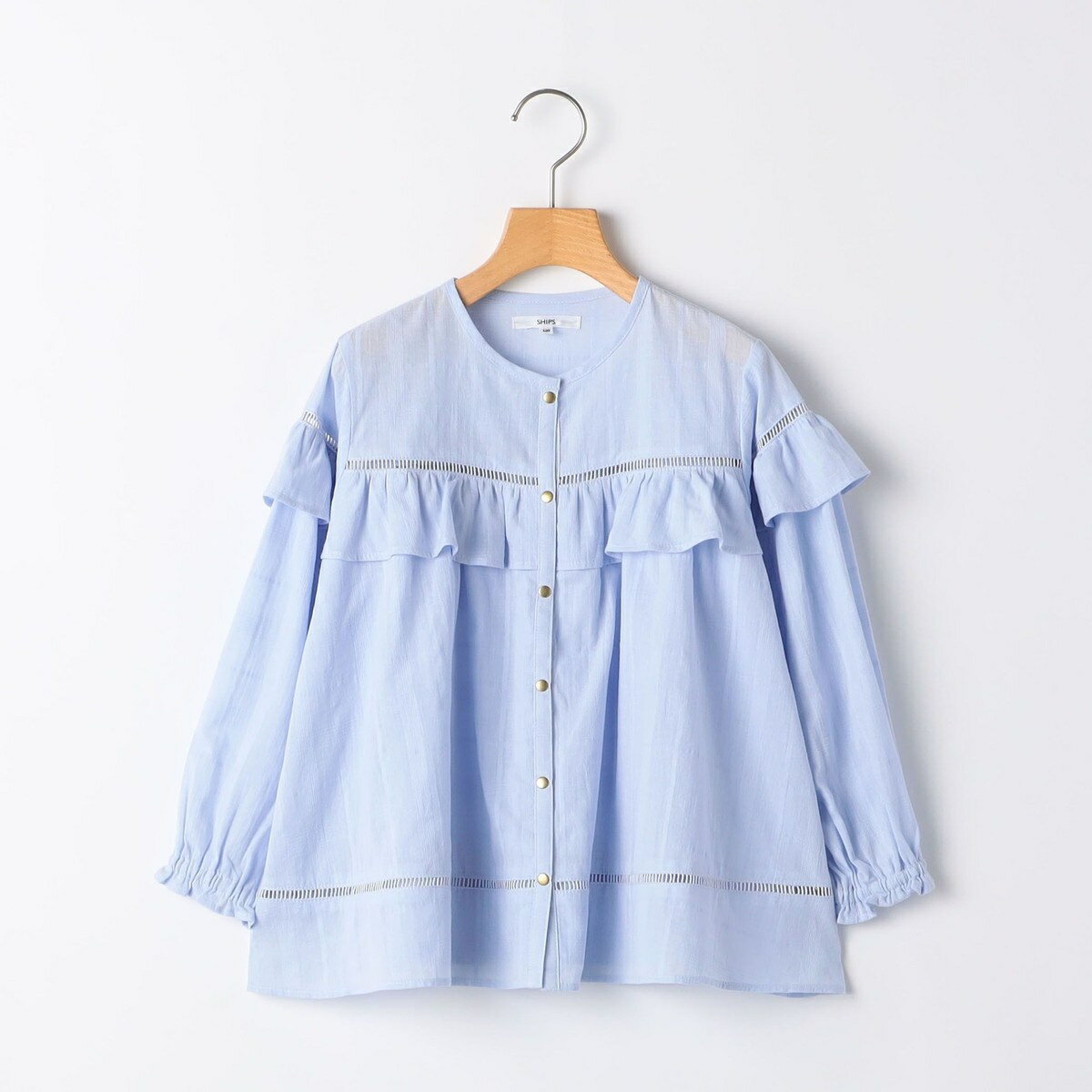 SHIPS KIDS:80〜90cm / スナップ ボタン フリル ブラウス／シップス（SHIPS）