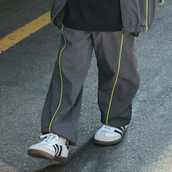 【WEB限定/DRC/セットアップ対応】配色パイピングナイロンロングパンツ／ブランシェス（branshes）