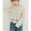 フラワーモチーフニットカーディガン/アイテムズ アーバンリサーチ(ITEMS URBAN RESEARCH)