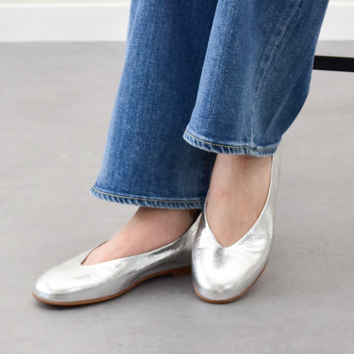 INTER-CHAUSSURES◆1cmヒール◆ラウンドトウサケットバレエシューズ／インターショシュール（INTER-CHAUSSURES）