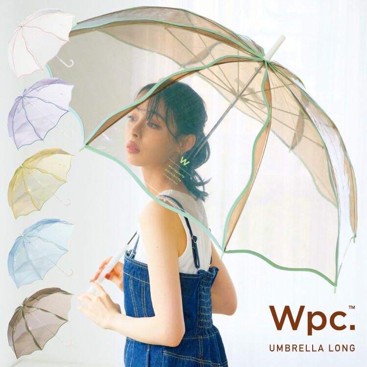 【Wpc.】ビニール傘 ウェービーアンブレラ 60cm 大きい 傘 レディース かわいい 長傘/Wpc.(WPC)