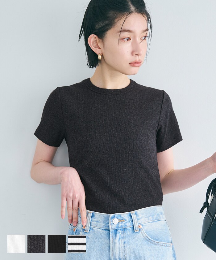 細リブクルーネックTシャツ　全4色／コカ（coca）のサムネイル