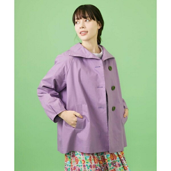 裏地プリント変形カラーミドルコート／ホコモモラ（JOCOMOMOLA）