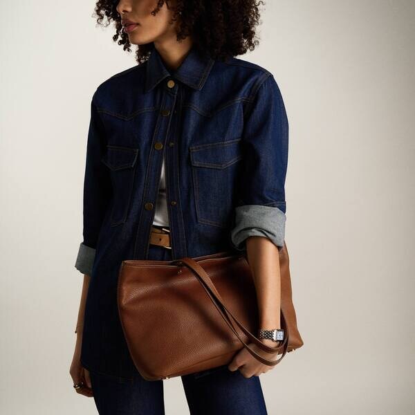 フォッシル トートバッグ レディース レザー ブラウン A4収納可 ZB11105200／フォッシル（FOSSIL）(4)