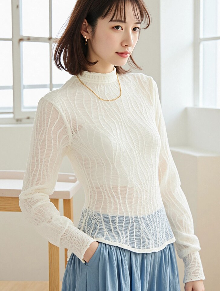 ジャカードハイネックトップス／フィフス（fifth）