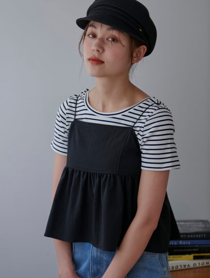 リネンタッチスパゲティショルダーフレアキャミソール／フィフス（fifth）