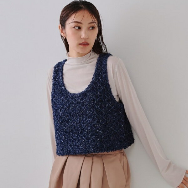 スパンコールニットビスチェ【洗濯機洗い可】／オペークドットクリップ（OPAQUE.CLIP）