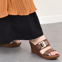 ITALIAN SHOEMAKERS◆8cmヒール◆スクエアメタルウェッジヒールミュール/ブリジットバーキンセレクト(Bridget Birkin Select)