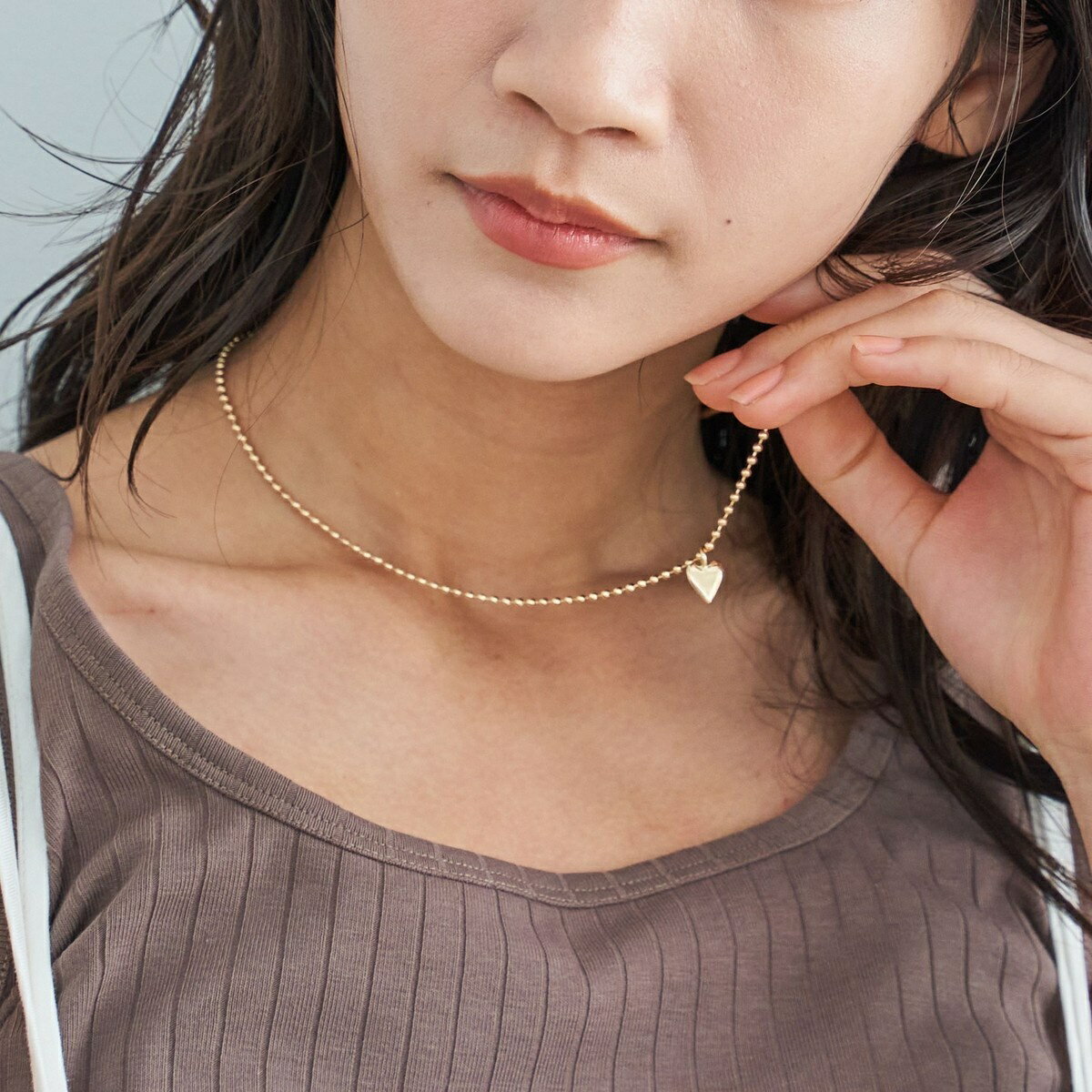 プチハートボールチェーンネックレス／コーエン（coen）