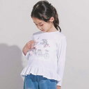 エッフェル塔フラワーモチーフスムース長袖Tシャツ(90~160cm)/ベベ(BeBe)