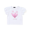 パーティクルフラワーバルーンスリーブTシャツ(80~90cm)/ベベ(BeBe)