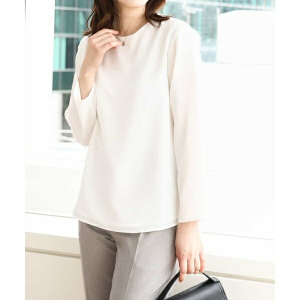 クルーネック長袖ブラウス/洗える/WEB限定サイズあり／オフオン（OFUON）