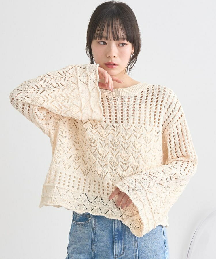 スカシニットプルオーバー／アースミュージック＆エコロジー（earth music＆ecology）