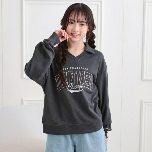 ミニ裏毛エリ付きプルオーバー／ピンクラテ（PINK-latte）のサムネイル