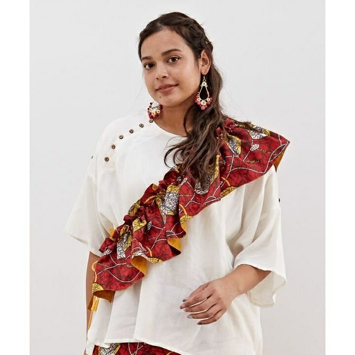 【チャイハネ】ラフィキフリルストール／チャイハネ（CAYHANE）