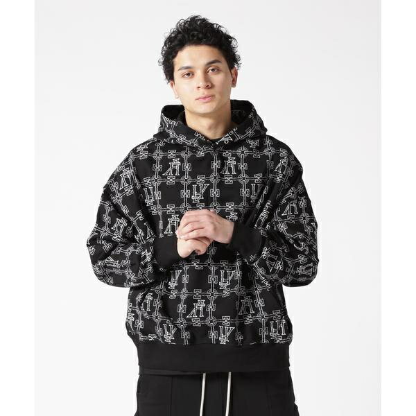 A.F ARTEFACT／エーエフ・アーティファクト／MONOGRAM PATTERN HOODIE／ロイヤルフラッシュ（ROYAL FLASH）
