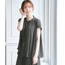 【セットアップ対応】カッセンギャザーフレンチ袖ブラウス/イッカ(ikka)