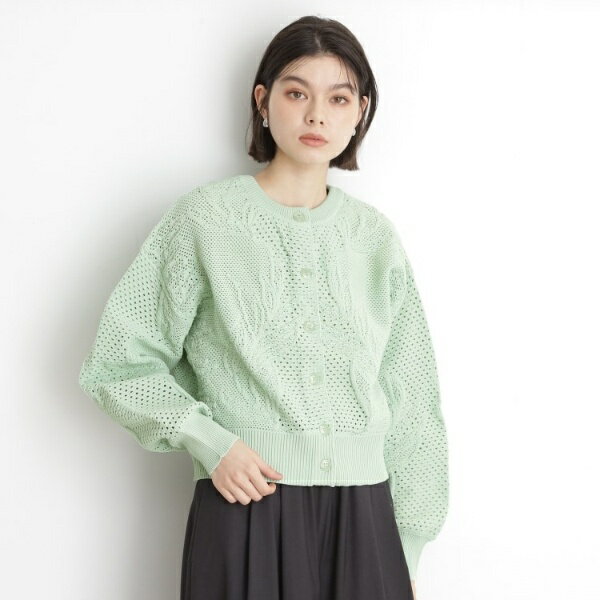 レース編みカーディガン【前後2WAY】／ザ ショップ ティーケー（THE SHOP TK）