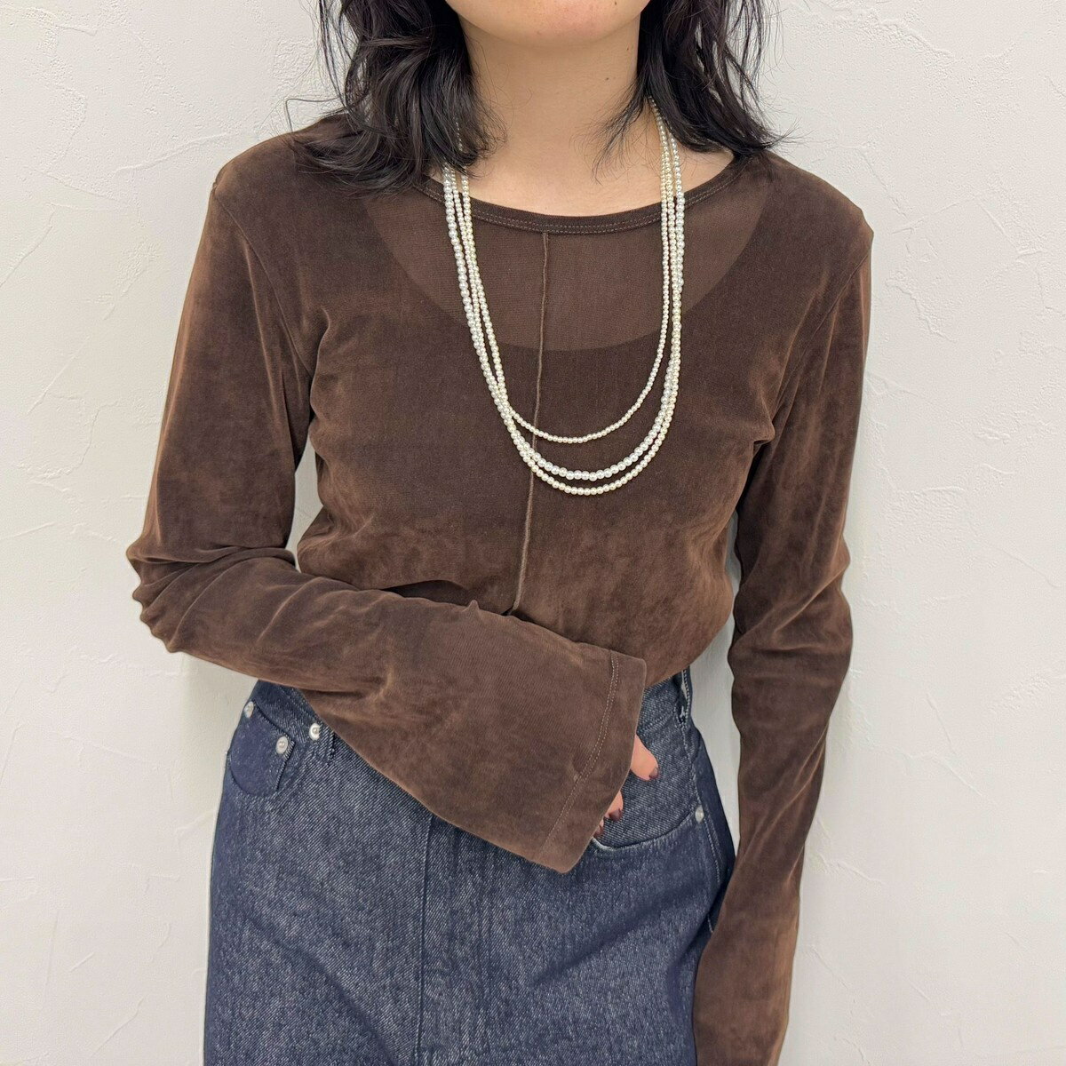 楽天丸井（マルイ）楽天市場店パール3連ロングネックレス／フレディ＆グロスター（FREDY＆GLOSTER）