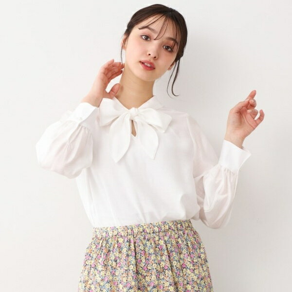 【セレモニー可／洗える】ボウタイセミダルブラウス／ローラ アシュレイ（LAURA ASHLEY）