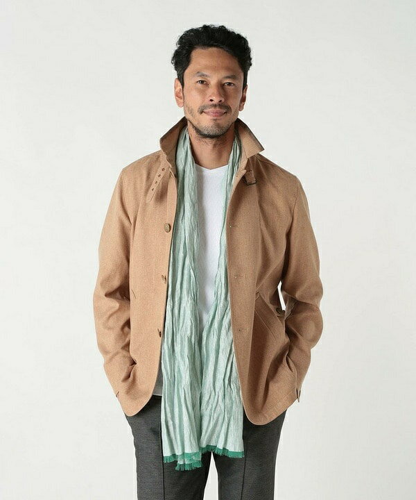 ストライプワッシャー加工ストール／メンズビギ（MEN'S BIGI）
