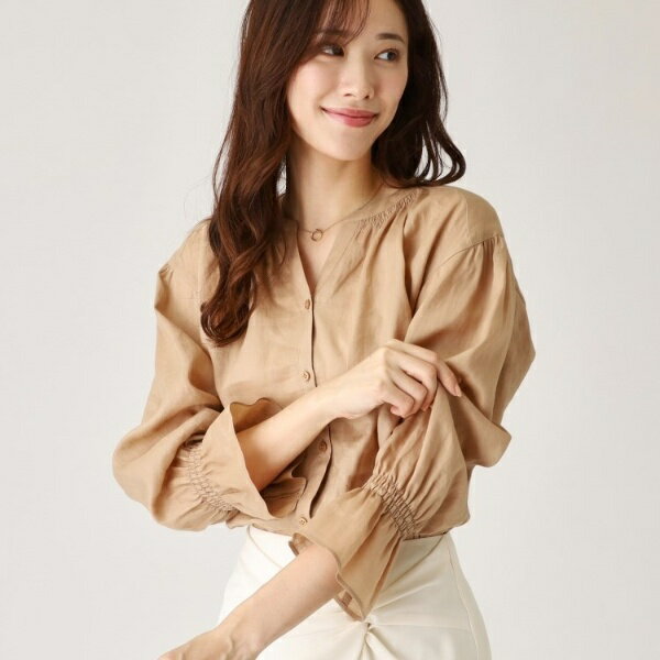 【ラミー100％／洗える】夏におすすめ！繊細なギャザーが華やなラミーブラウス／クード シャンス（COUP DE CHANCE）のサムネイル