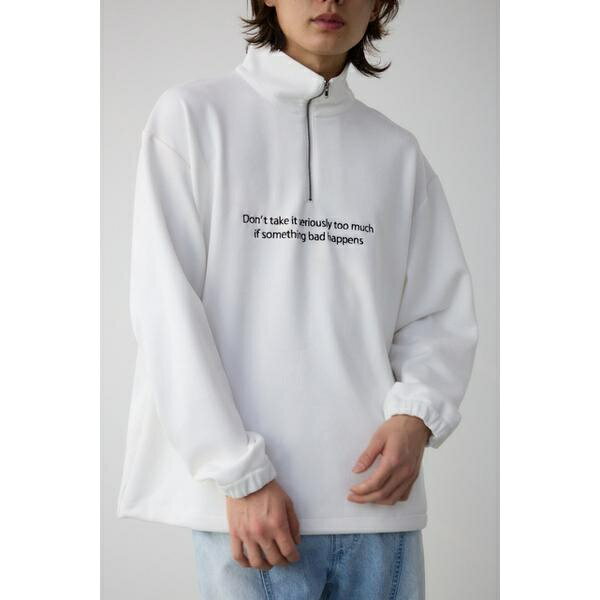 フェイクスウェードハーフジッププ