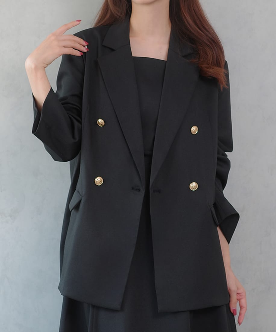 CENEA 金ボタンテーラードジャケット＋キャミワンピース／セネア（CENEA）