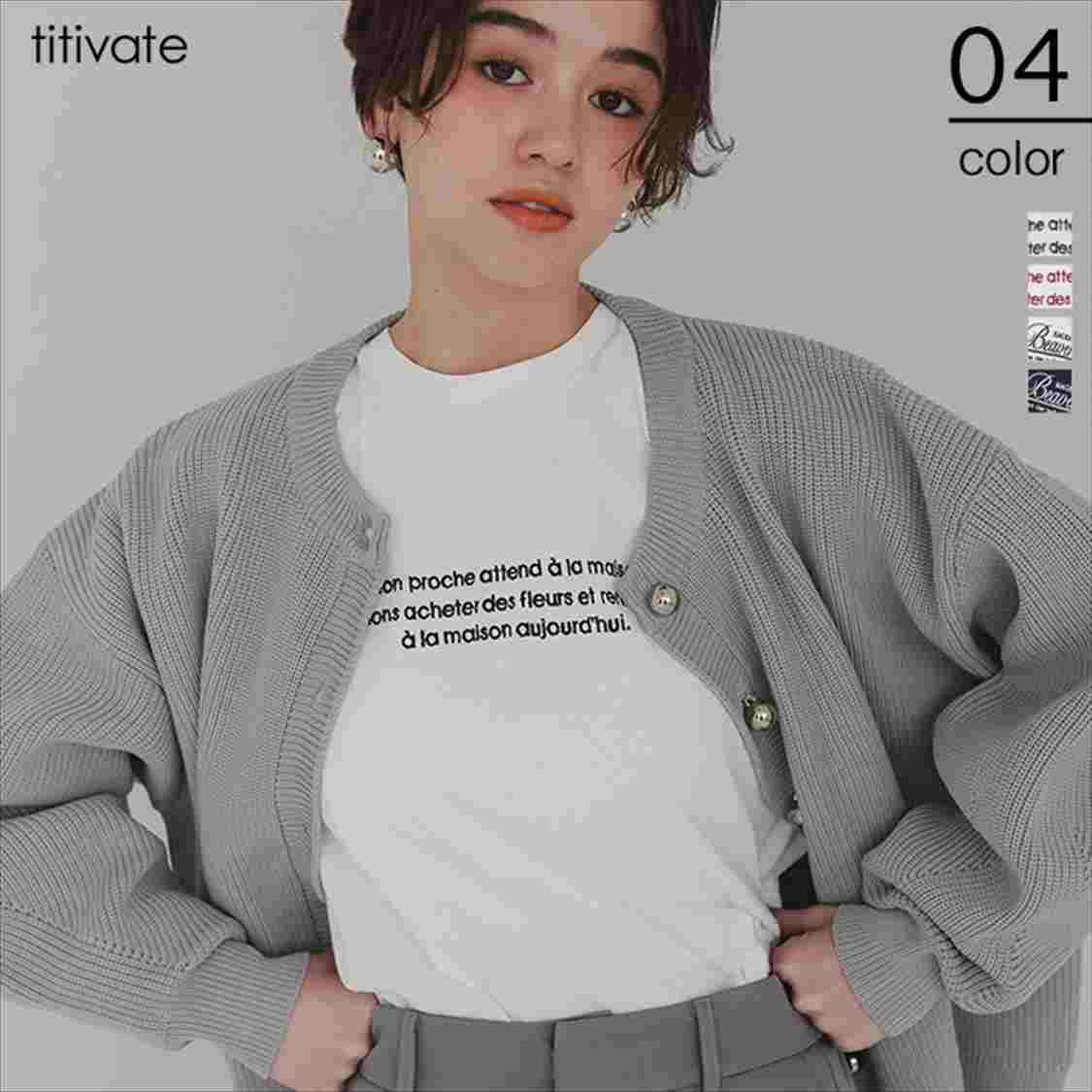 ロングスリーブ刺繍ロゴTシャツ／ティティベイト（titivate）