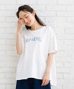 【大きいサイズ】 15号(3L) FONTLAB ビジューフリンジロゴTシャツ/サブストリート(sab street)