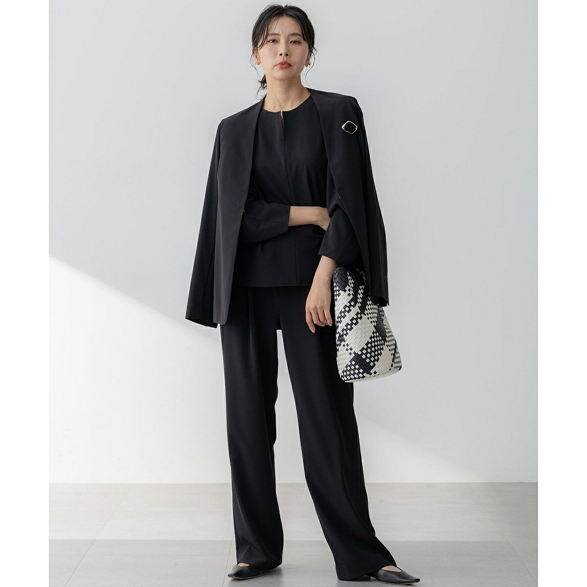 【セットアップ対応/洗える】2WAYストレッチツイル ワイドパンツ／23区（23KU） 0101marui-12816084 丸井(マルイ)楽天市場店 サンプル画像2