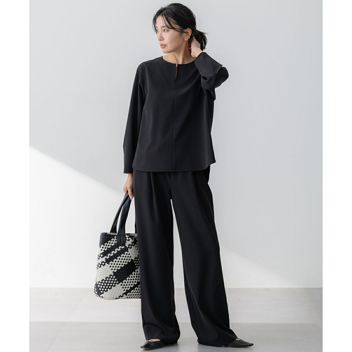【セットアップ対応/洗える】2WAYストレッチツイル ワイドパンツ／23区（23KU） 0101marui-12816084 丸井(マルイ)楽天市場店 サンプル画像3