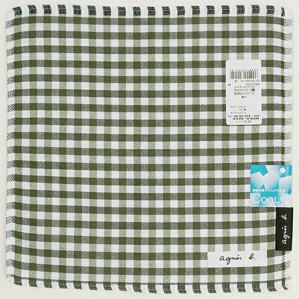 アニエスベー 接触冷感 リバーシブルハンカチ 表ギンガムチェック・裏ストライプ 【agnes b】/アニエスベー(agnes b.)