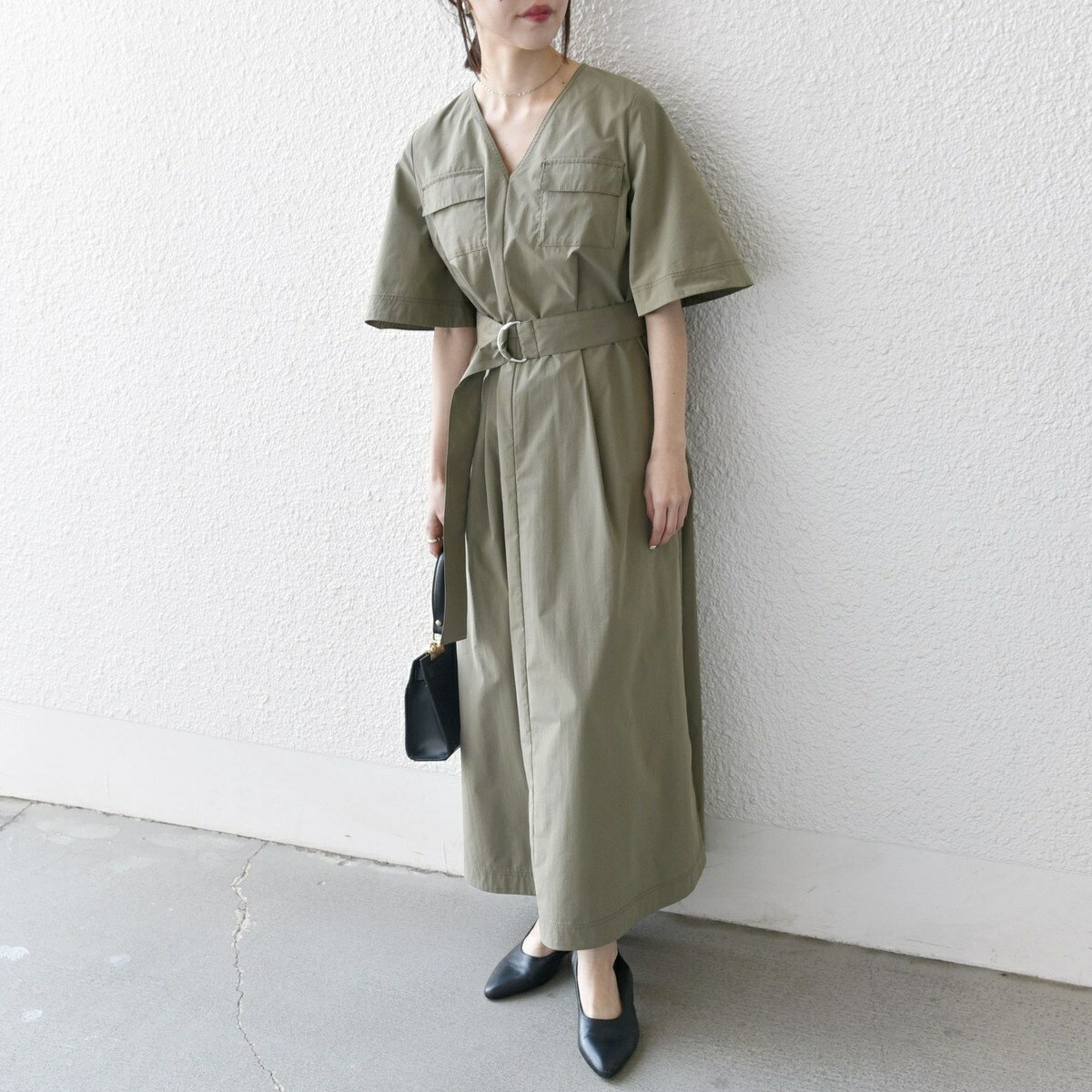 SHIPS any:〈洗濯機可能〉タイプライター Vネック ポケット ロング ワンピース／シップス エニィ（SHIPS any）のサムネイル