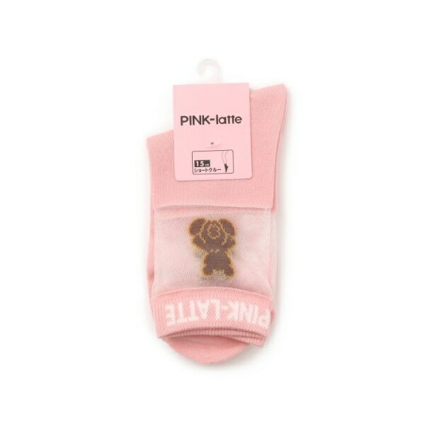 シースルーくまショートソックス／ピンクラテ（PINK-latte）のサムネイル