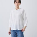 春SALE!【洗える】シャーリング風ラグランスリーブブラウス/インディヴィ(INDIVI)